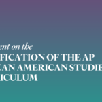 A graphic that says “Statement on the modification of the African American Studies curriculum”.